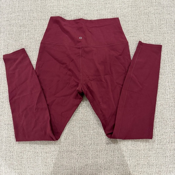 Tavi Pants - NWOT Tavi High Waisted 7/8 Tight Deep Pink Burgundy Leggings with Subtle Pattern